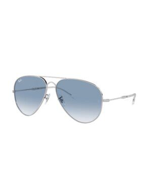 NEW RAY-BAN RB3825 Sunglasses – Polished Silver Frame, Clear Blue Gradient Lense